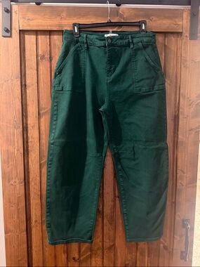 Risen by Freckled Poppy green barrel jeans
